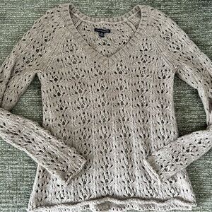 American Eagle Outfitters Gray V-Neck Sweater